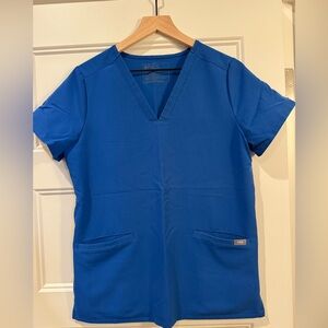 Figs Royal Blue V-Neck Scrub Top